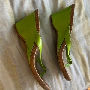 Women’s Lime Green Slide Sandals